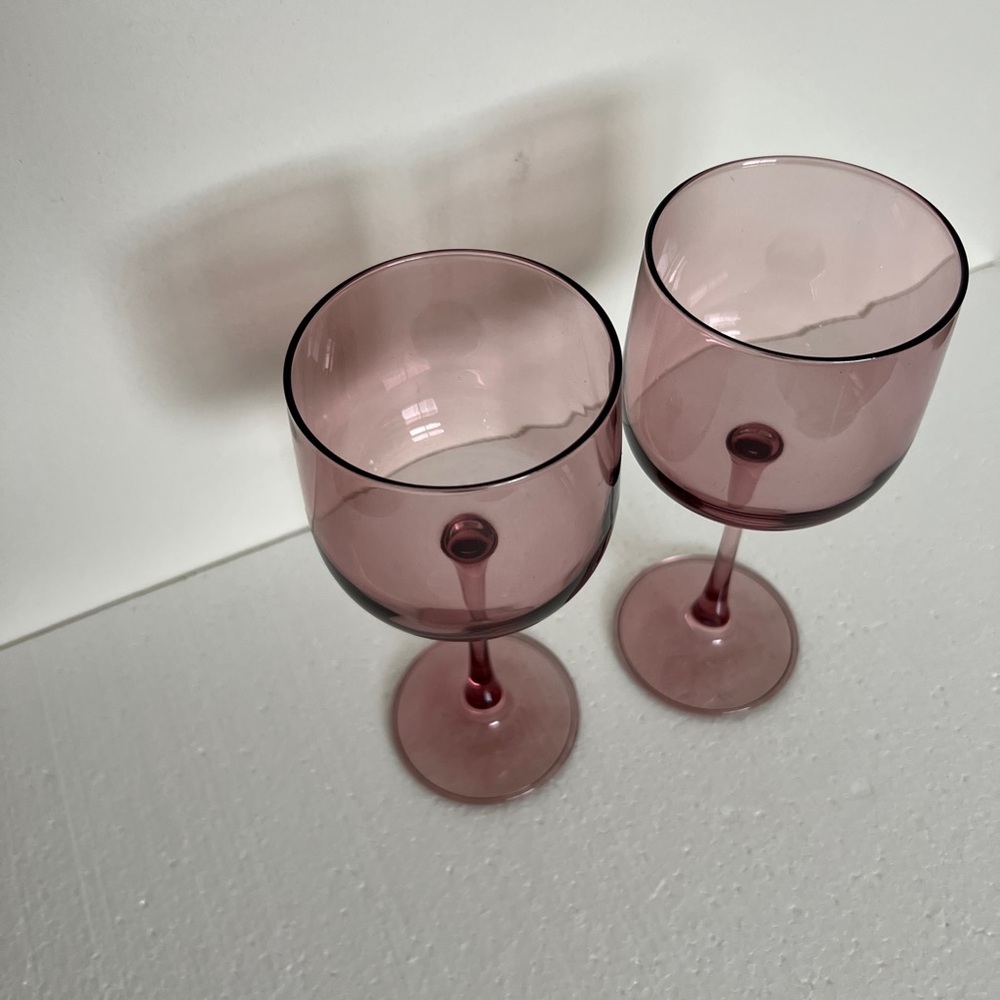 Our Place amethyst tinted stemmed wine glasses. set of 2 - Picture 5 of 7